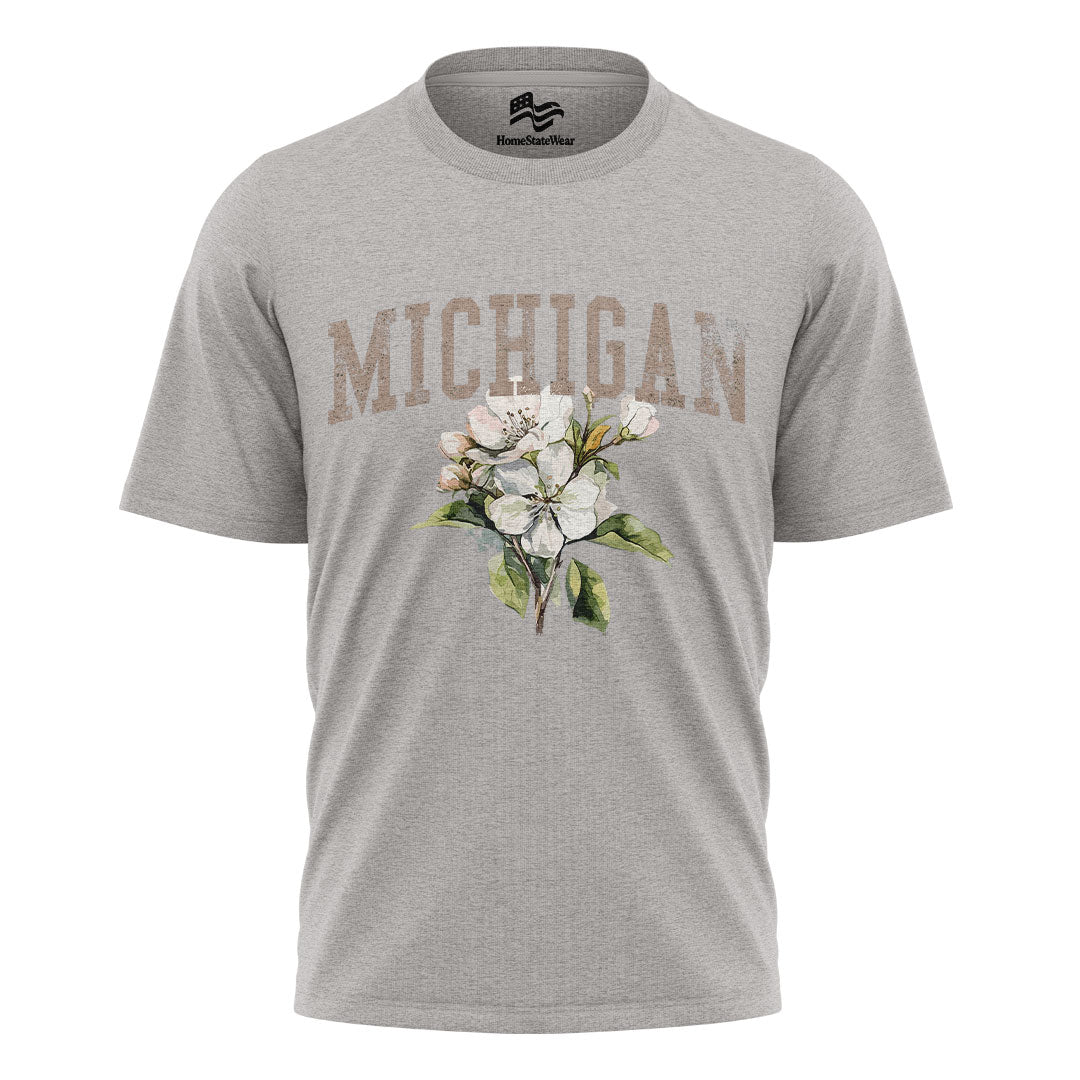 Michigan Apple Blossom Comfort Colors Tee | State Flower Gift Shirt