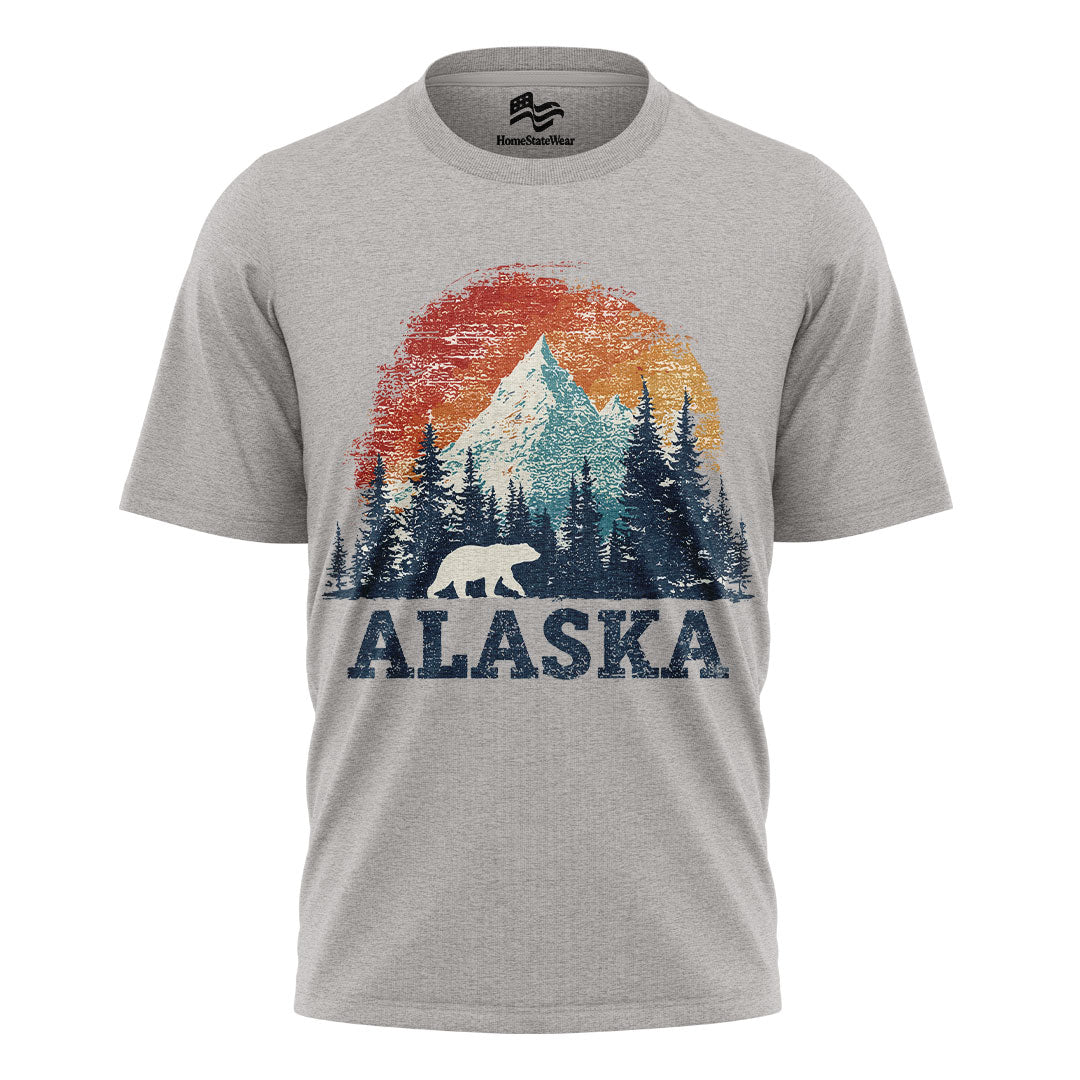 Vintage Alaska Mountain Bear T-Shirt | Retro Wildlife Graphic Tee