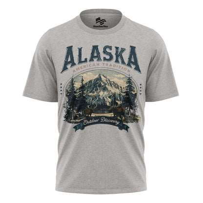 Vintage Alaska Mountain Retro Outdoor Wildlife Tee