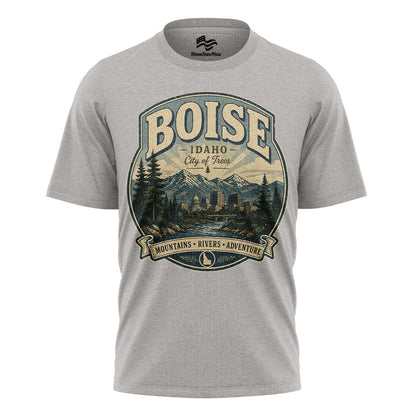 Boise Idaho City of Trees Vintage Mountain River Shirt