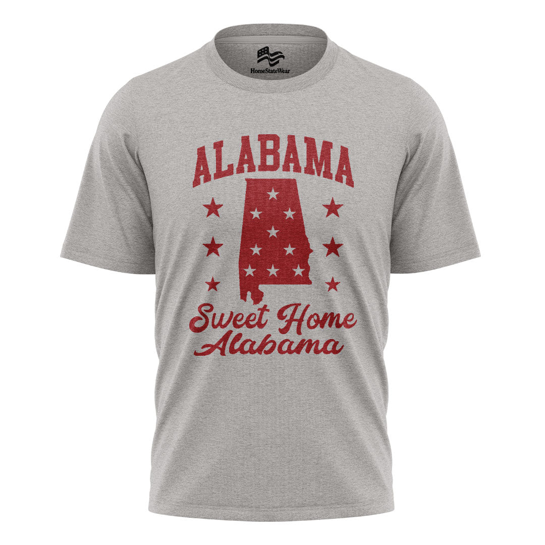 Alabama State Map Stars T-Shirt | Sweet Home Alabama