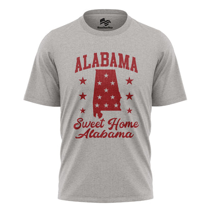 Alabama State Map Stars T-Shirt | Sweet Home Alabama