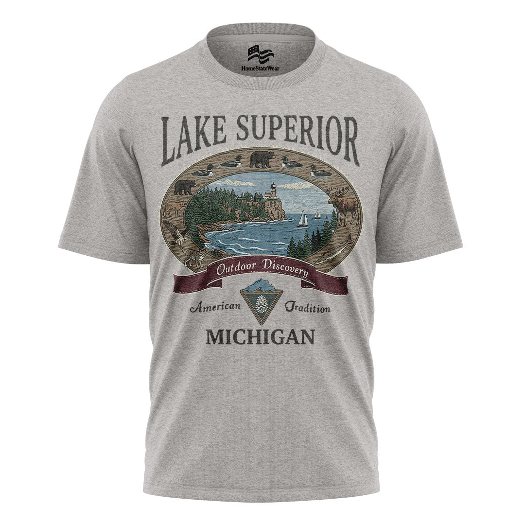 Lake Superior Michigan Comfort Colors Tee | Great Lakes Lighthouse Shirt