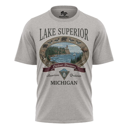Lake Superior Michigan Comfort Colors Tee | Great Lakes Lighthouse Shirt