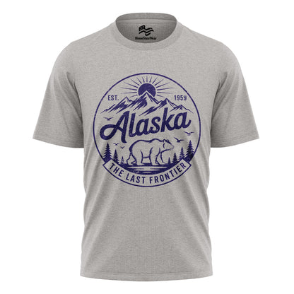 Alaska Bear T-Shirt, Vintage Mountain Circle Graphic Tee, Nature Lover Travel Shirt