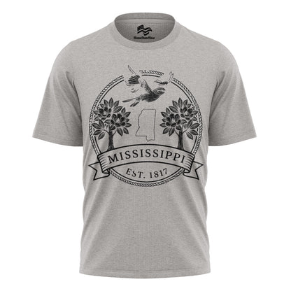 Mississippi Est. 1817 T-Shirt, Northern Mockingbird & Southern Magnolia State Pride Tee