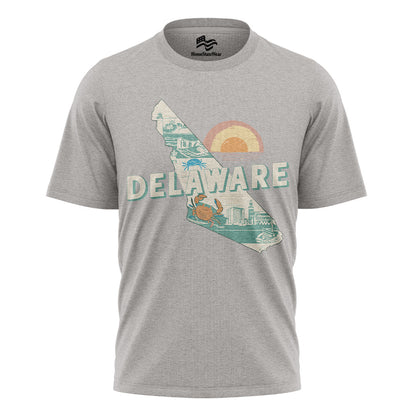 Delaware Crab Sunset Tee | Coastal Beach Souvenir Shirt