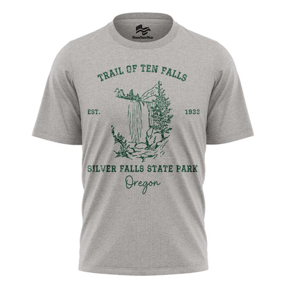 Trail of Ten Falls Oregon Comfort Colors® T-Shirt, Silver Falls Hiking Tee