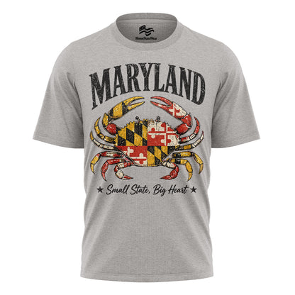 Maryland Crab Flag T-Shirt | Small State Big Heart Tee