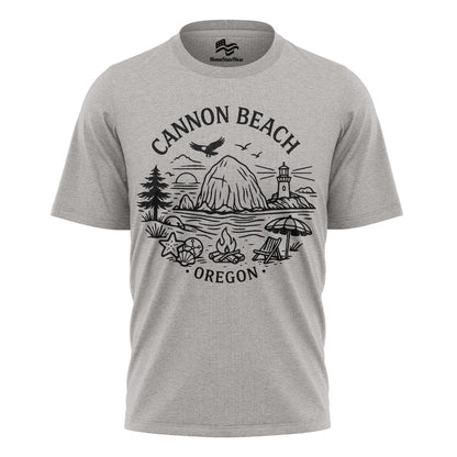 Cannon Beach Oregon Comfort Colors® T-Shirt, Haystack Rock PNW Coastal Tee