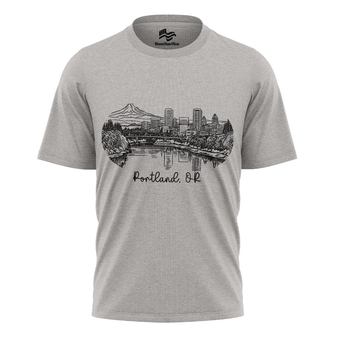 Portland Oregon Skyline T-Shirt, Vintage Travel Souvenir Tee