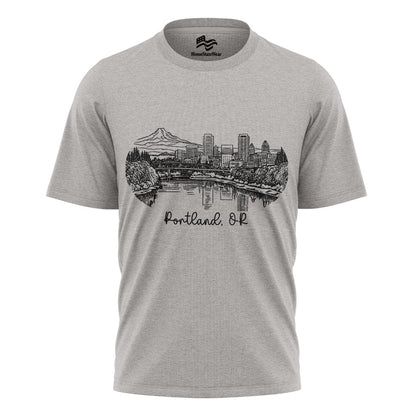 Portland Oregon Skyline T-Shirt, Vintage Travel Souvenir Tee