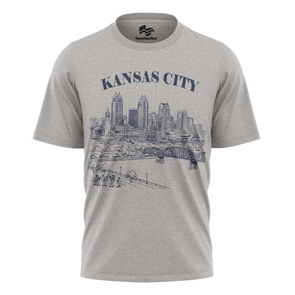 Kansas City Vintage Skyline T-Shirt, Retro Missouri Travel Souvenir Tee