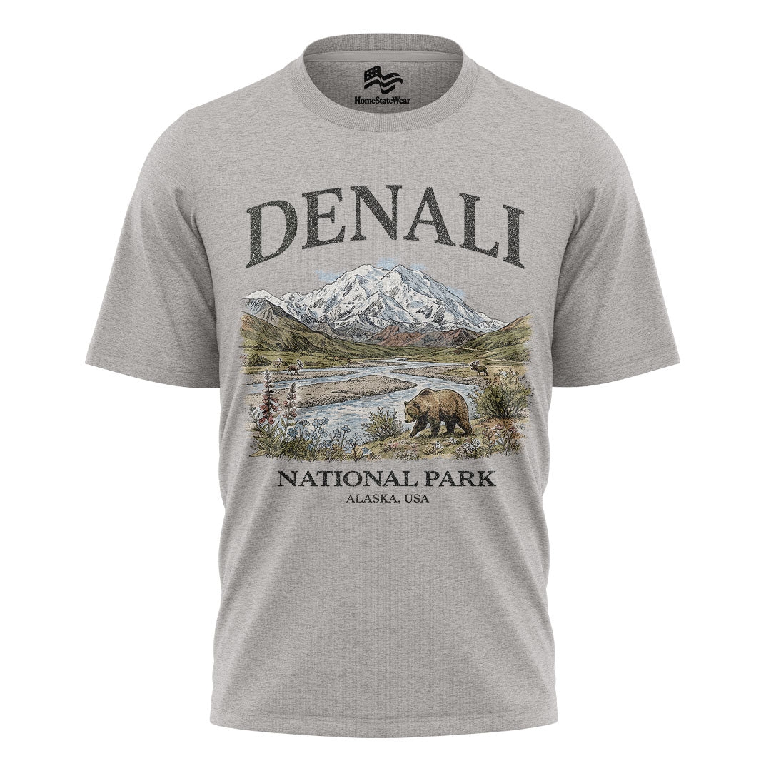 Denali National Park T-Shirt, Vintage Alaska Mountain Tee