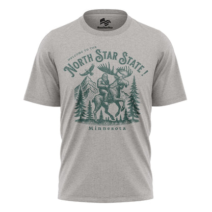 Welcome to Minnesota T-Shirt, North Star State Bigfoot & Moose Tee