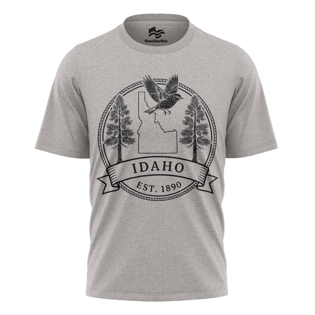 Idaho Est 1890 T-Shirt Mountain Bluebird & White Pine