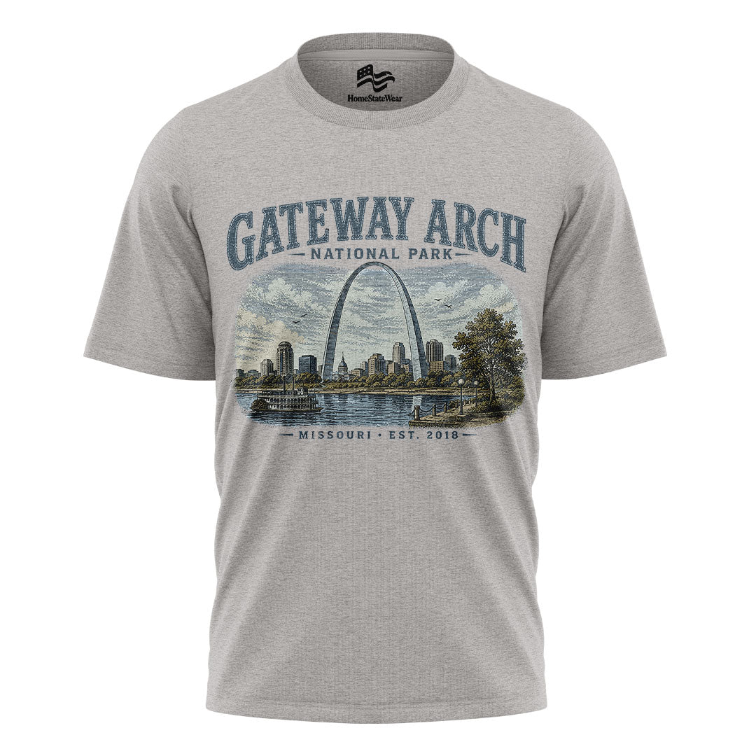 Gateway Arch National Park Vintage T-Shirt, St. Louis Missouri Travel Tee