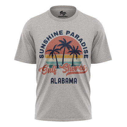 Gulf Shores Shirt Alabama Souvenir Tee, Palm Tree Retro Sunset Shirt