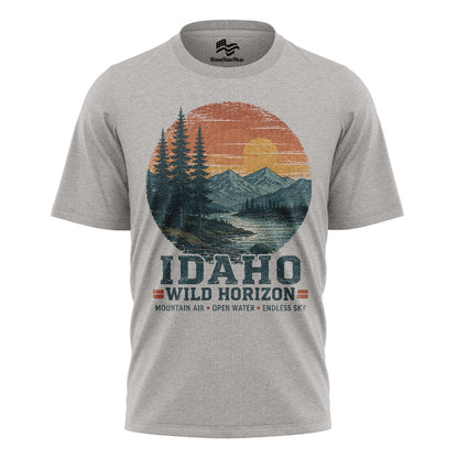 Idaho Wild Horizon Tee | Vintage Mountain Lake Shirt