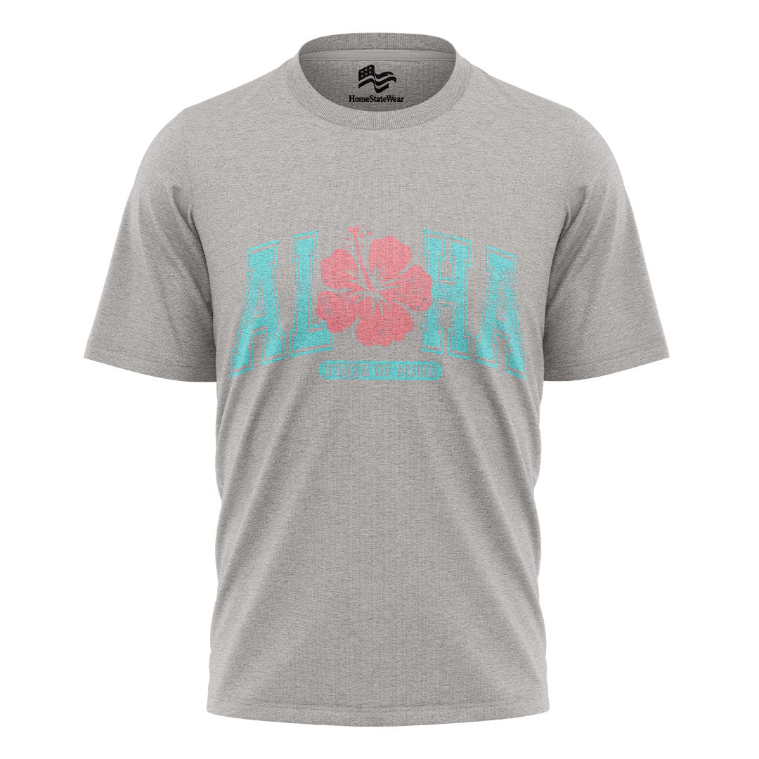 Aloha State of Mind Comfort Colors Varsity Hawaii Hibiscus Shirt
