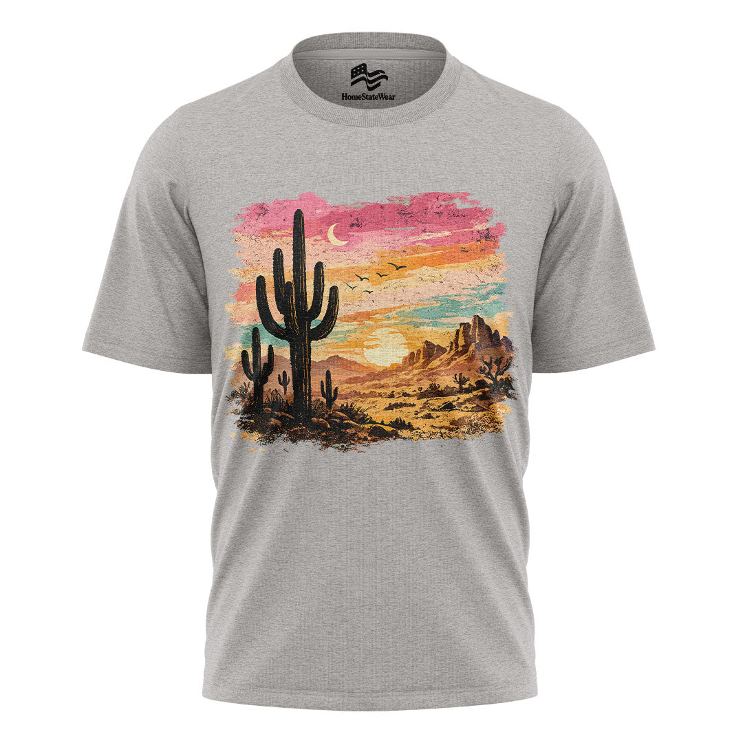 Western Cactus Graphic Tee, Boho Desert Lover Gift