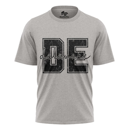Distressed Delaware Comfort Colors Tee | Retro Varsity State Shirt