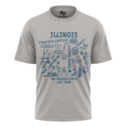 Illinois Icon T-Shirt | Route 66 Midwest Graphic Tee