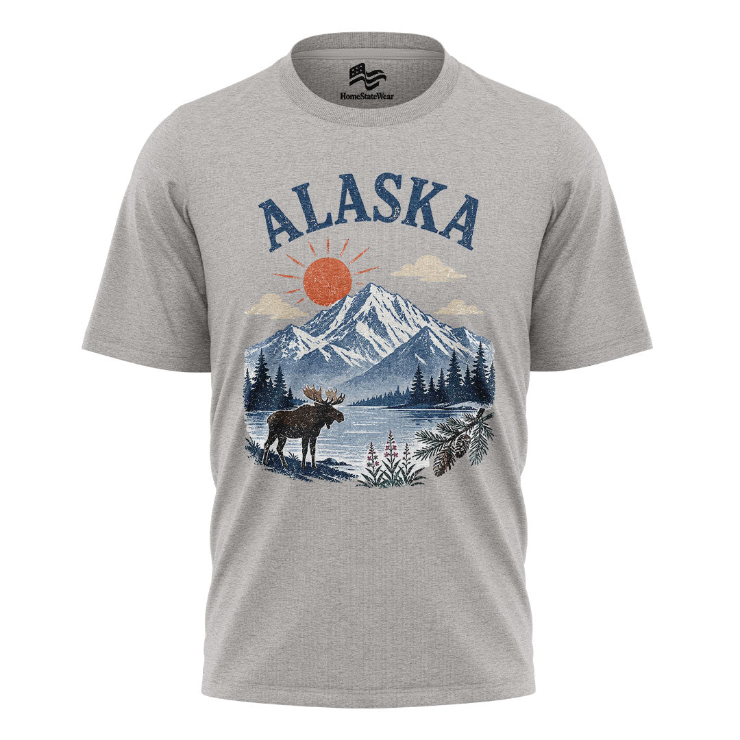 Alaska Moose T-Shirt, Mountain Travel Nature Lover Tee