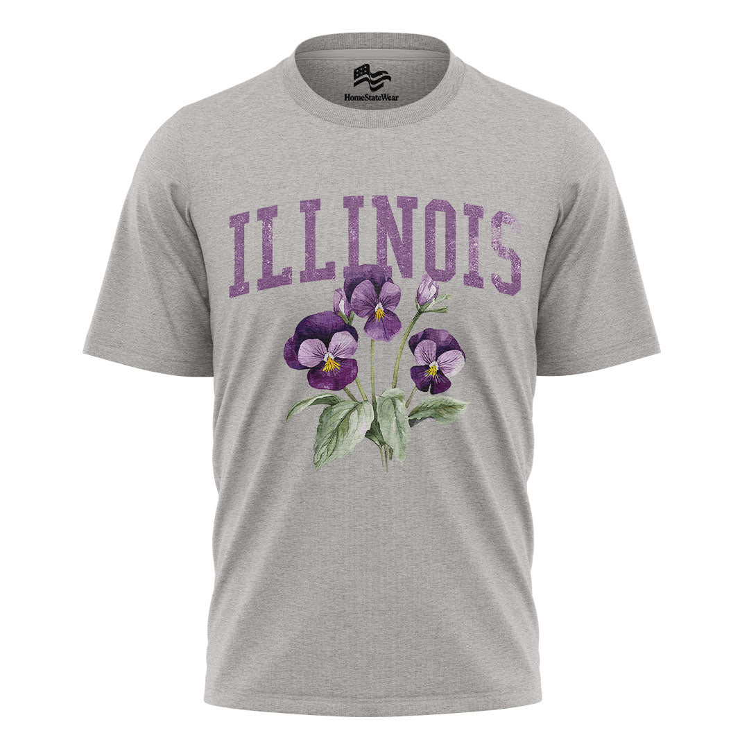 Illinois Violet Comfort Colors Tee | State Flower Gift Shirt
