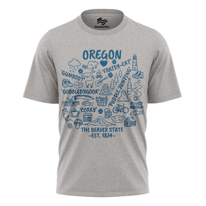 Oregon Coast Vintage Sunset T-Shirt, Pacific Northwest Beach Travel Tee