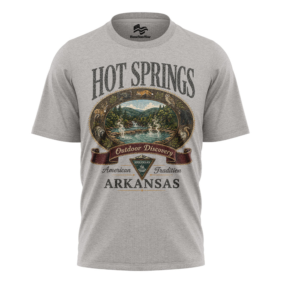 Hot Springs Arkansas Comfort Colors Tee | Vintage Outdoor Discovery Shirt