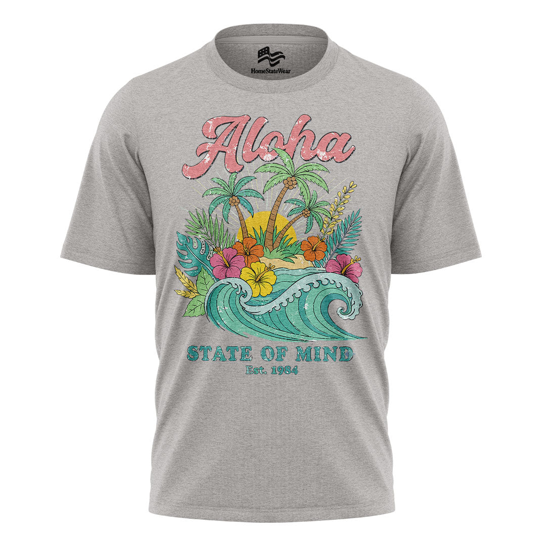Hawaii Aloha State of Mind Retro Tropical Beach Shirt