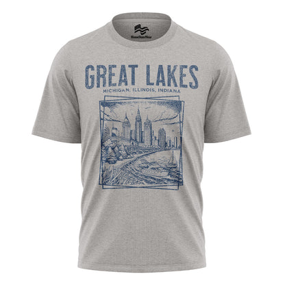 Great Lakes T-Shirt | Retro Lake Michigan Travel Tee