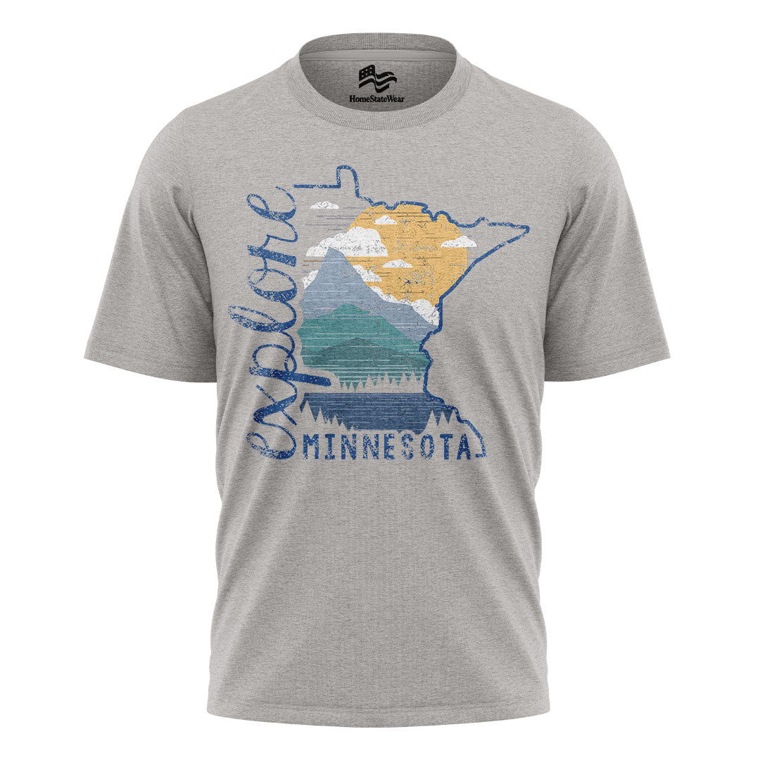 Explore Minnesota T-Shirt, Distressed Unisex State Pride Tee