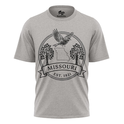 Missouri Statehood T-Shirt, Eastern Bluebird & Dogwood Souvenir Tee