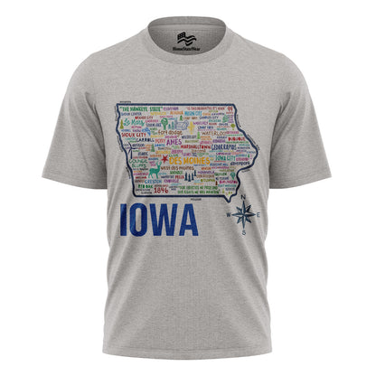 Iowa Map T-Shirt | Vintage Hawkeye State Tee