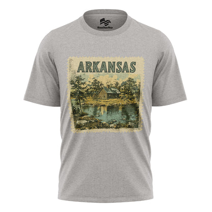 Arkansas Cabin Stamp Tee | Vintage Lake House Shirt or Sweatshirt