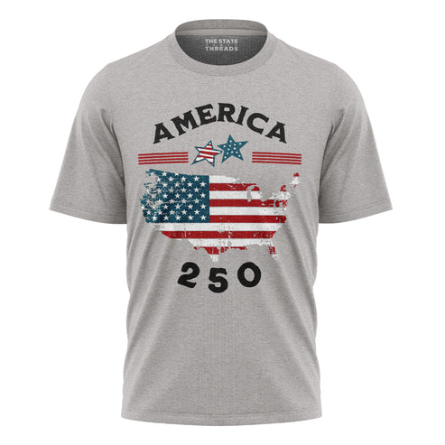 America 250 Years USA Map Flag Shirt