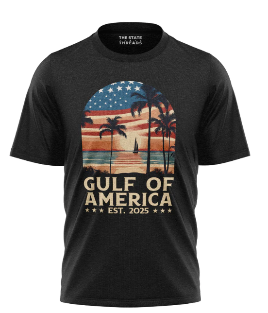 Gulf of America Retro Sunset Patriotic Shirt