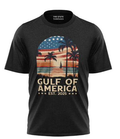 Gulf of America Retro Sunset Patriotic Shirt
