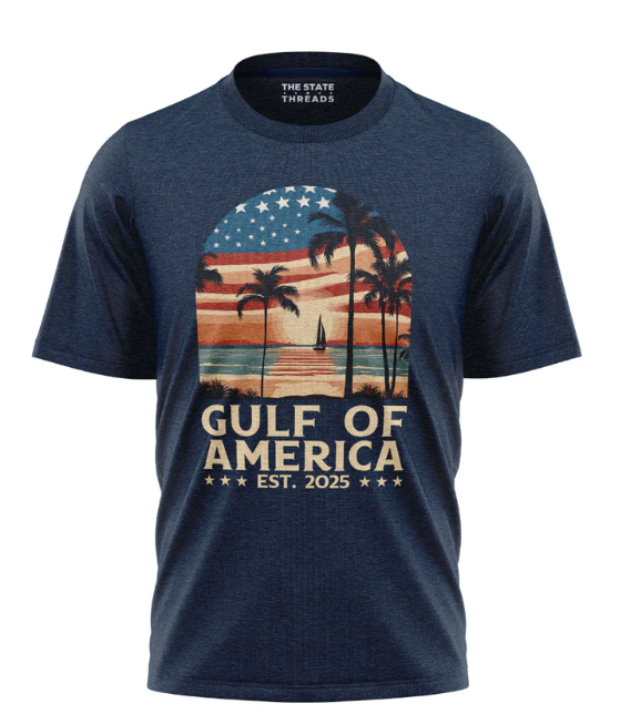 Gulf of America Retro Sunset Patriotic Shirt