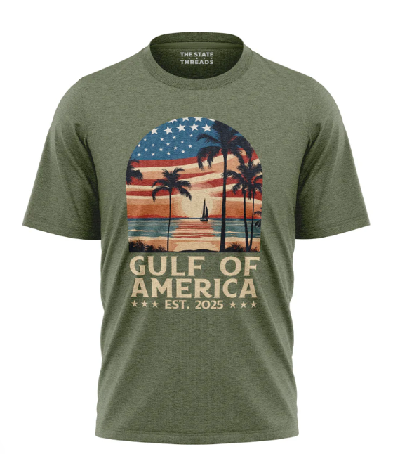 Gulf of America Retro Sunset Patriotic Shirt