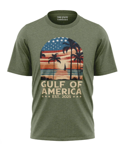 Gulf of America Retro Sunset Patriotic Shirt
