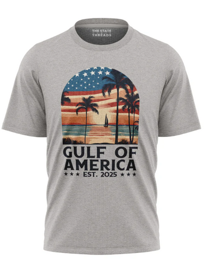 Gulf of America Retro Sunset Patriotic Shirt