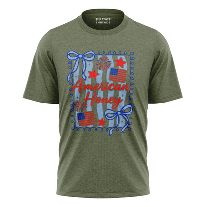 American Honey Flag Bows Patriotic Shirt