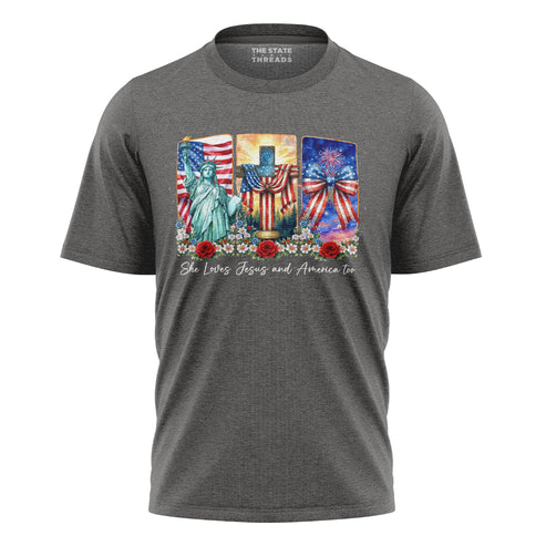 She Loves Jesus and America Too Faith Shirt