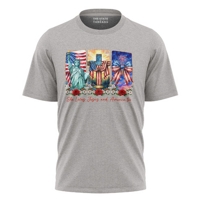 She Loves Jesus and America Too Faith Shirt