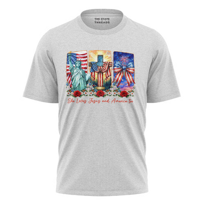 She Loves Jesus and America Too Faith Shirt