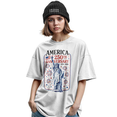 America 250 Statue Fireworks Shirt